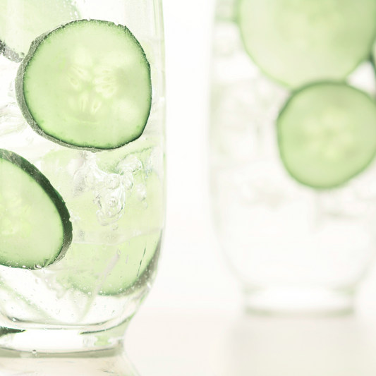 CUCUMBER WATER + GREEN TEA
